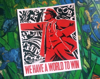Temos um mundo para ganhar Lenin adesivo comunista