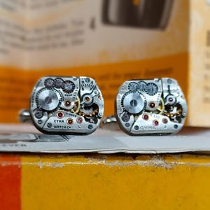 Vintage Cyma Watch Movement Cufflinks