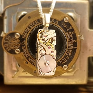 Vintage Bueche-Girod Watch Movement Pendant / watch pendant/ watch jewellery/ steampunk pendant