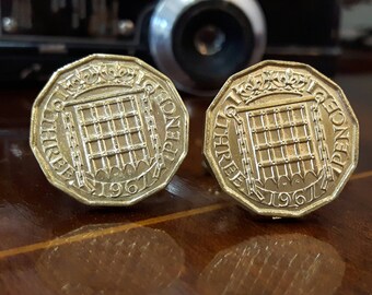 British Three Pence Coin Cufflinks