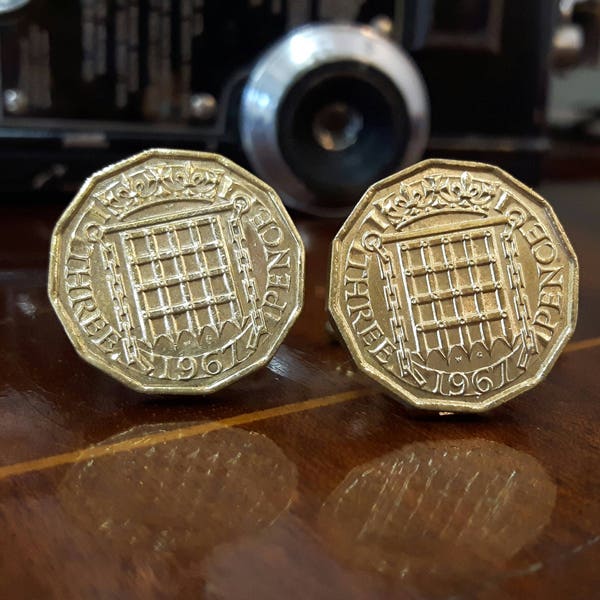 British Three Pence Coin Cufflinks