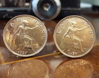 British Farthing Coin Cufflinks