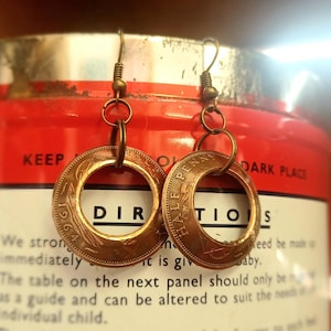 Vintage Half Penny Coin Earrings / Coin Earrings / 1964 gifts / Nostalgic gifts