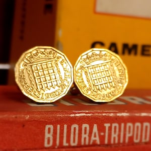 1960 Three Pence Coin Cufflinks / Coin Cufflinks / Thrupenny Bit Coins / Gifts For Him