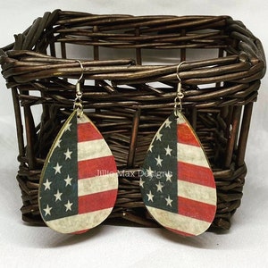 Vintage American Flag Earrings