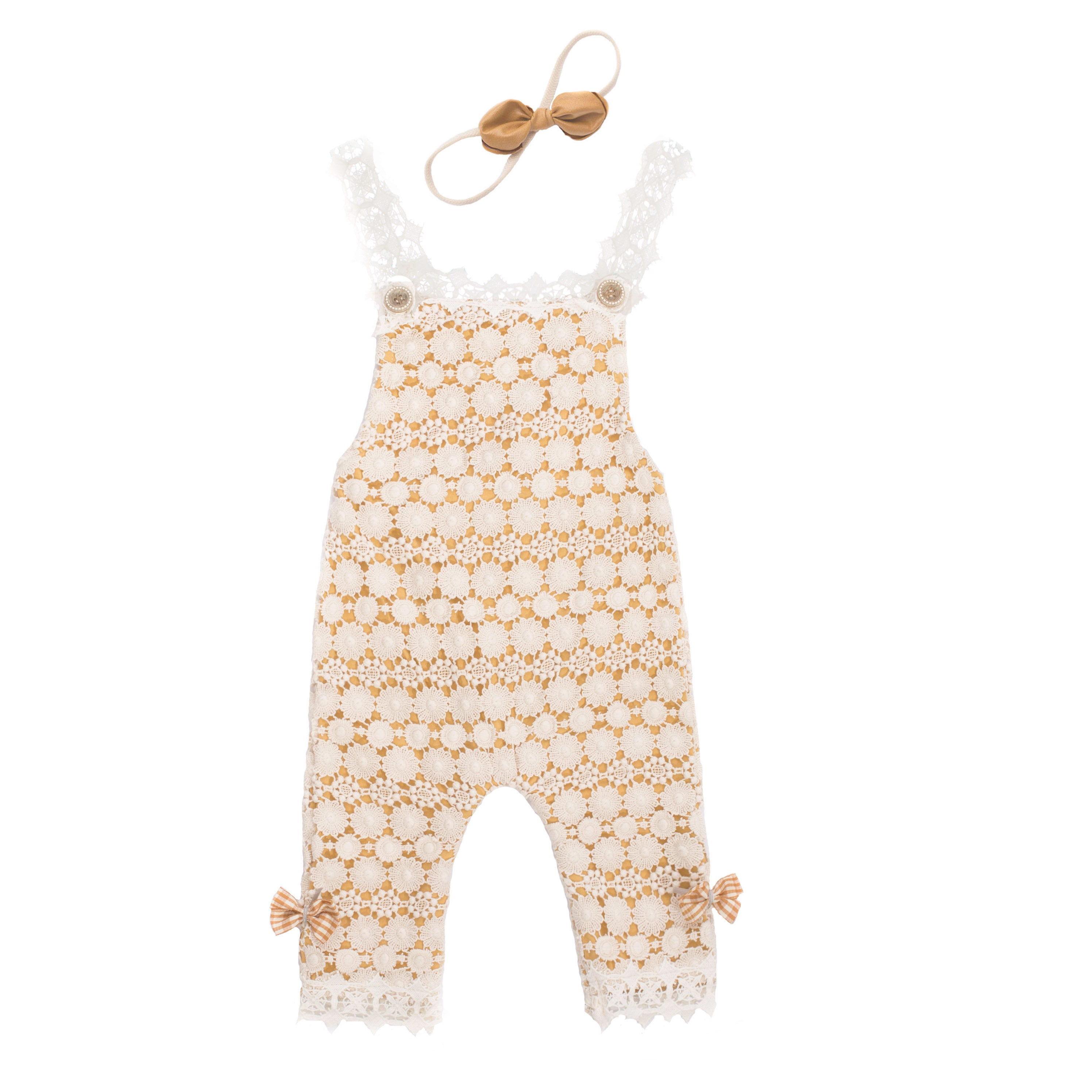 Newborn Baby Girl Lace Romper & Headband Set Baby Girl 2 Pc Etsy