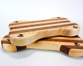 Walnut and Maple Cutting Board, Dog Lover, Handmade Wooden Serving Board, Chopping Board, Cheese Board, Cutlery Board, Housewarming Gift