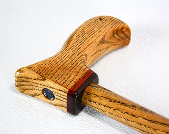 Handcrafted Wooden Walking Cane: Bocote, Padauk & Oak, 37 Inch