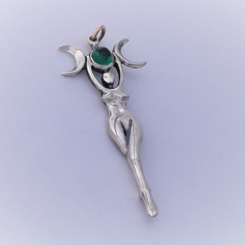 Goddess Pendant Silverplated Brass