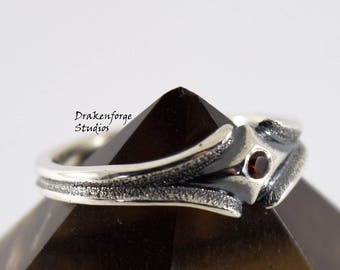 Handmade Sterling Silver Ring with Split Shank and 2mm Flush Set Stone