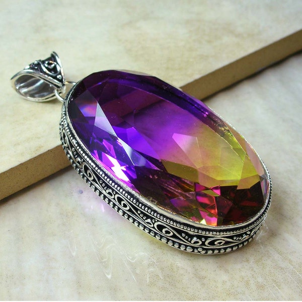 Ametrine Quartz Necklace on a 925 Silver chain,Silver Pendant,Women Pendant,Women jewelry,