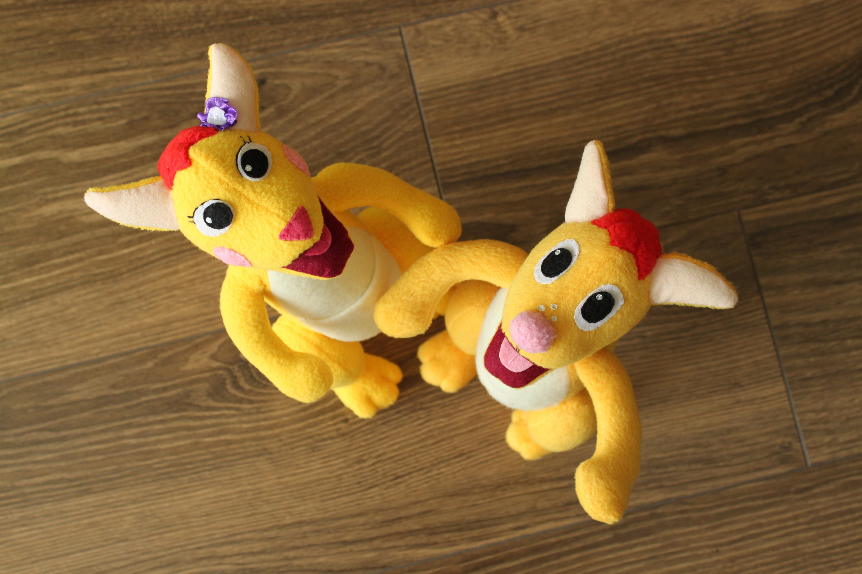 Mommy and Baby Kangaroo Fleece Toys Etsy