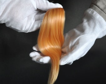 Alpaca Suri fiber hair for dolls ORANGE Fiber for Bjd doll, Blythe wig, reroot scalp ready for use washed  combed minifee