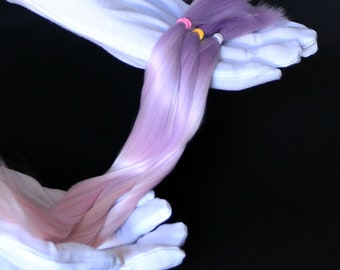 lilac/pink pastel Suri Alpaca Cria hair for dolls , Fiber for Bjd doll, Blythe wig,  ready for use washed, combed, minifee,