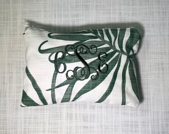 Make-up Bag-Cosmetic Bag-Monogram Cosmetic Bag-Personalized Cosmetic Bag-Make-up Pouch-Make-up-Travel bag-Monogram Make-up Bag-Palm Tree