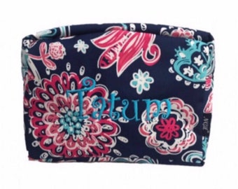 Make-up Pouch-Floral Pouch-Cosmetic Bag-Monogram Cosmetic Bag-Personalized Cosmetic Bag-Make-up Bag-Make-up-Monogram Make-up Bag
