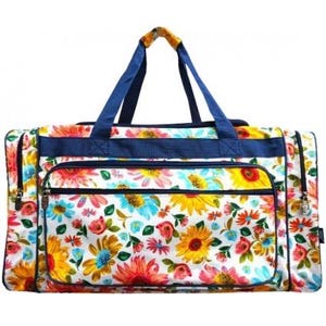 Duffle-Sunflower Duffle-Monogram Duffle-Personalized Duffle-Duffel-Overnight Bag-Luggage-Bag-Childs Duffle-Monogram Bag
