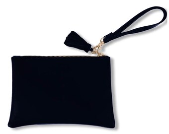 Wristlet-Jenn Wristlet-Stadium Purse-Vegan Leather Purse-Small Purse-Black Wristlet