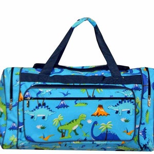 Duffle-Dinosaur Duffle-Monogram Duffle-Personalized Duffle-Duffel-Overnight Bag-Luggage-Bag-Childs Duffle-Monogram Bag-Boy Duffle