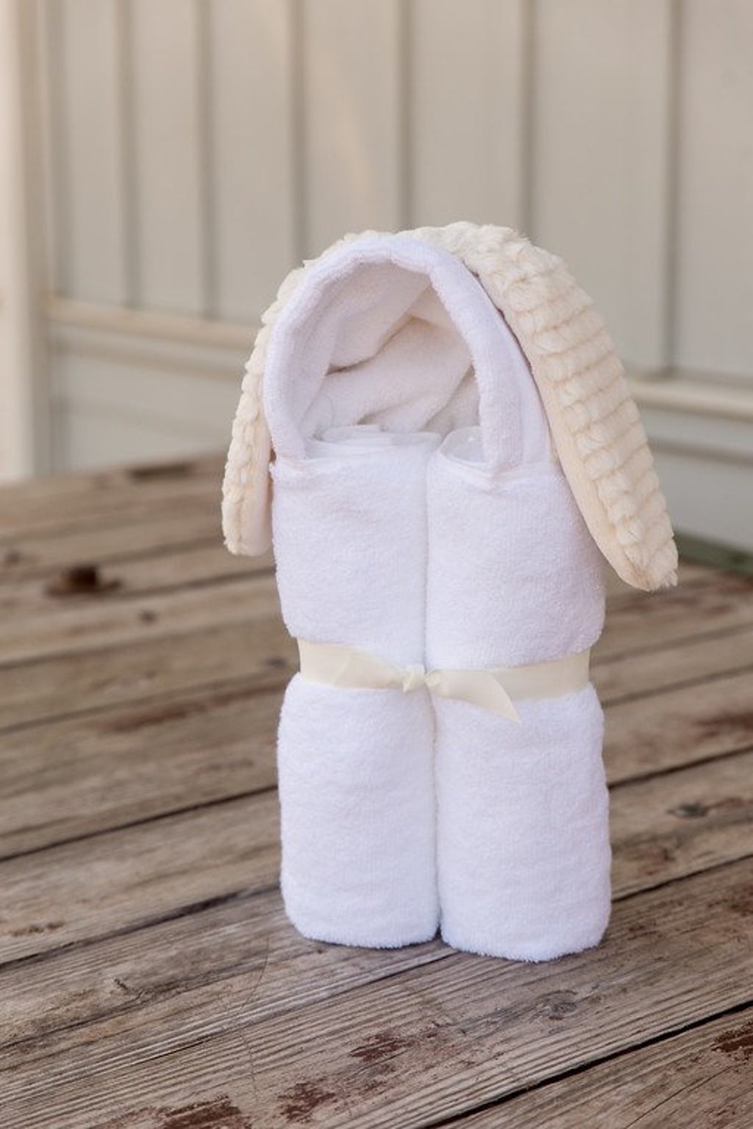 Serviette à capuche lapin - Serviette à capuche roulée pour bébé ...