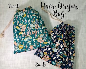 Hair Dryer Bag-Travel Hair Dryer Bag-Large Cosmetic Bag-Monogrammed Hair Dryer Bag-Monogrammed Make-up Bag-Palm Tree Bag