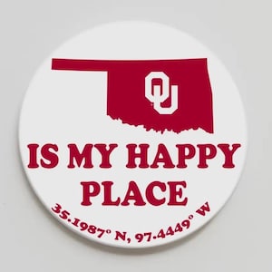 OU Happy Place White Button-Boot Button-Purse Button-Pin-OU Button