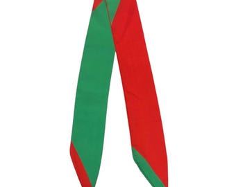 Red and Green Skinny Scarf: Versatile Neck, Purse, or Boot Accessory