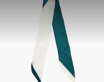 Dark Green and White Skinny Scarf: Versatile Neck, Purse, or Boot Accessory