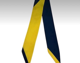 Navy and Yellow Skinny Scarf: Versatile Neck, Purse, or Boot Accessory
