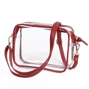 Stadium Purse-Maroon Stadium Purse-Bridget Clear Purse-Small Purse-Clear Purse-Clear Stadium Purse-Crossbody Stadium, Purse-Clear Crossbody