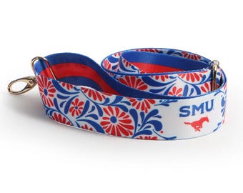 SMU Floral Purse Strap: Collegiate Crossbody Bag Accessory