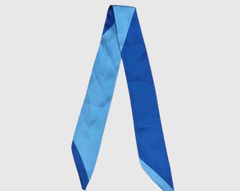 Light Blue and Dark Blue Skinny Scarf: Versatile Neck, Purse, or Boot Accessory