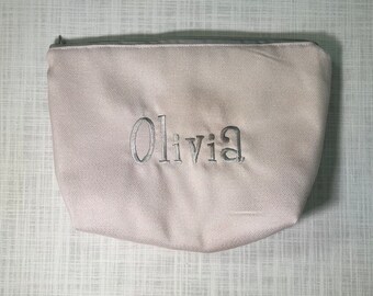 Make-up Bag-Grand-Pouch-Large Cosmetic Bag-Cosmetic Bag-Floral Bag-Monogrammed Bag-Monogrammed Make-up Bag-Palm Tree Make-up Bag