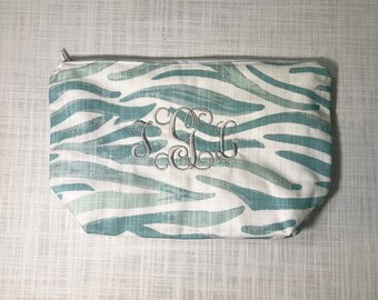 Make-up Bag-Grand-Pouch-Large Cosmetic Bag-Cosmetic Bag-Floral Bag-Monogrammed Bag-Monogrammed Make-up Bag-Palm Tree Make-up Bag