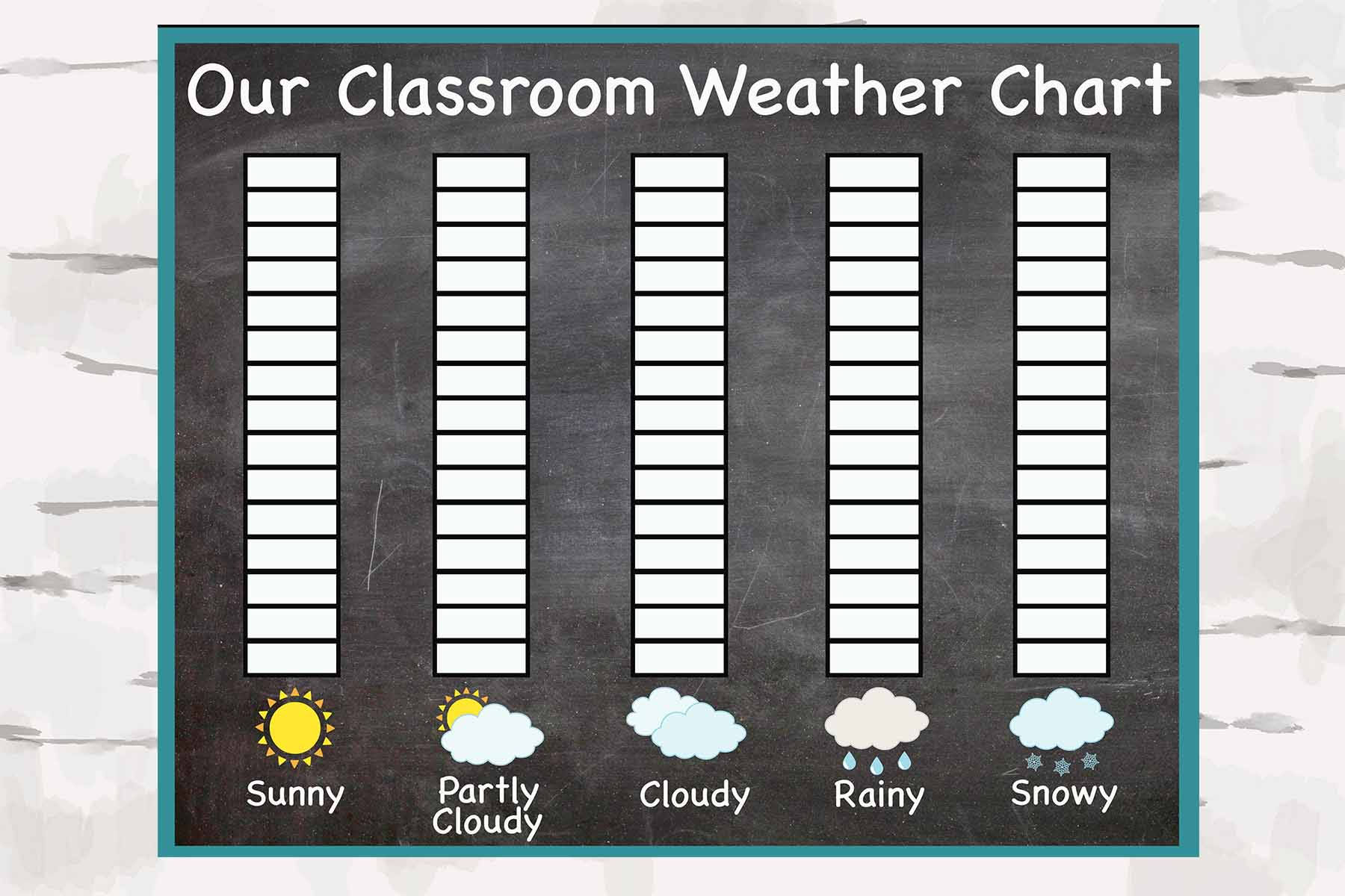 real chalkboard weather charts