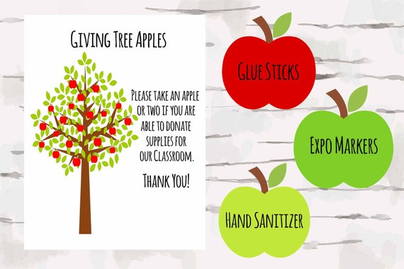 Giving Tree Apples With Poster Perfect For Conferences And Etsy