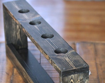 Wood Ping Pong Paddle Wall Mount Rack for Four Paddles
