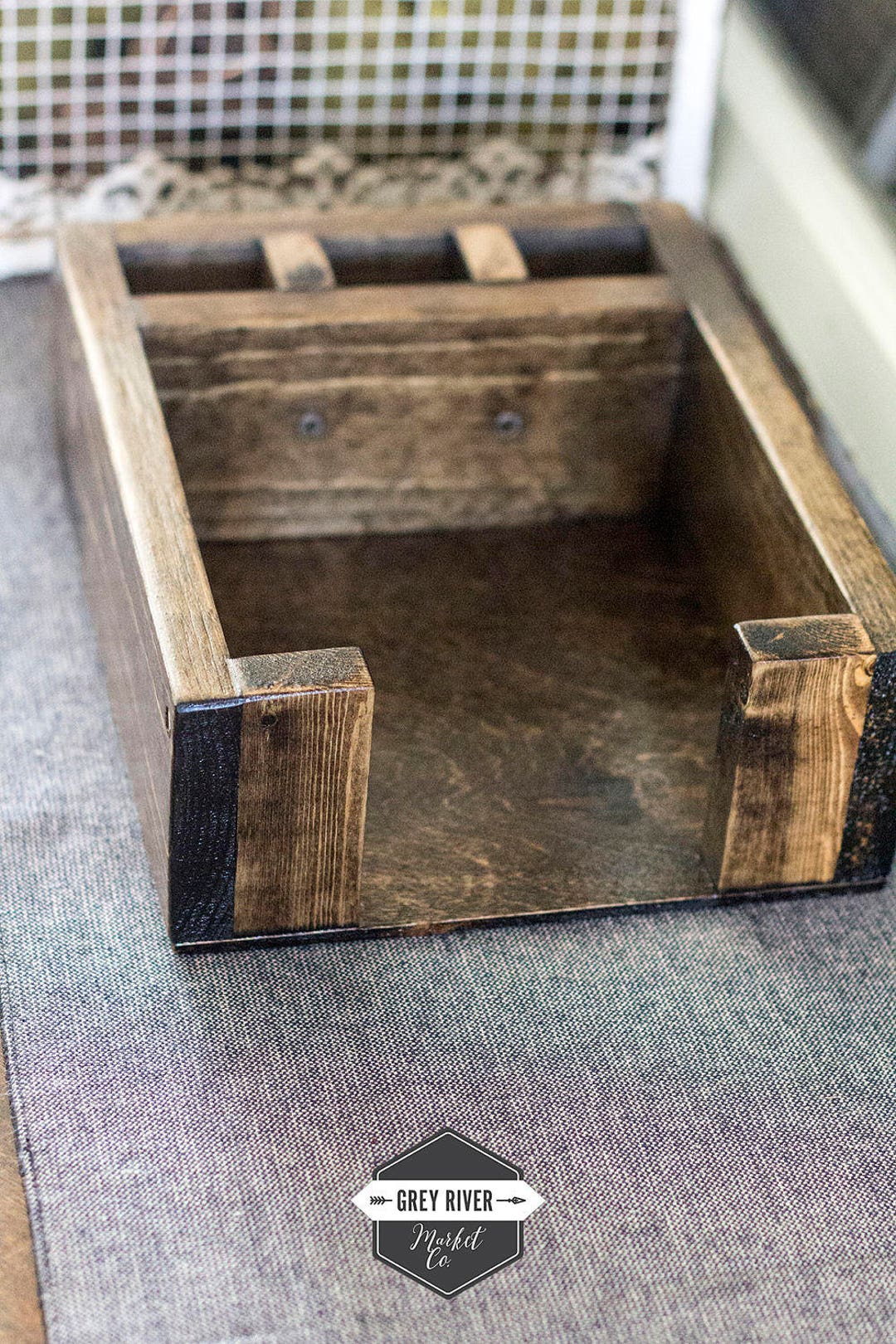 LARGE Napkin Holder for 6.5 Inch Square Napkins / Bar Caddy / Straw