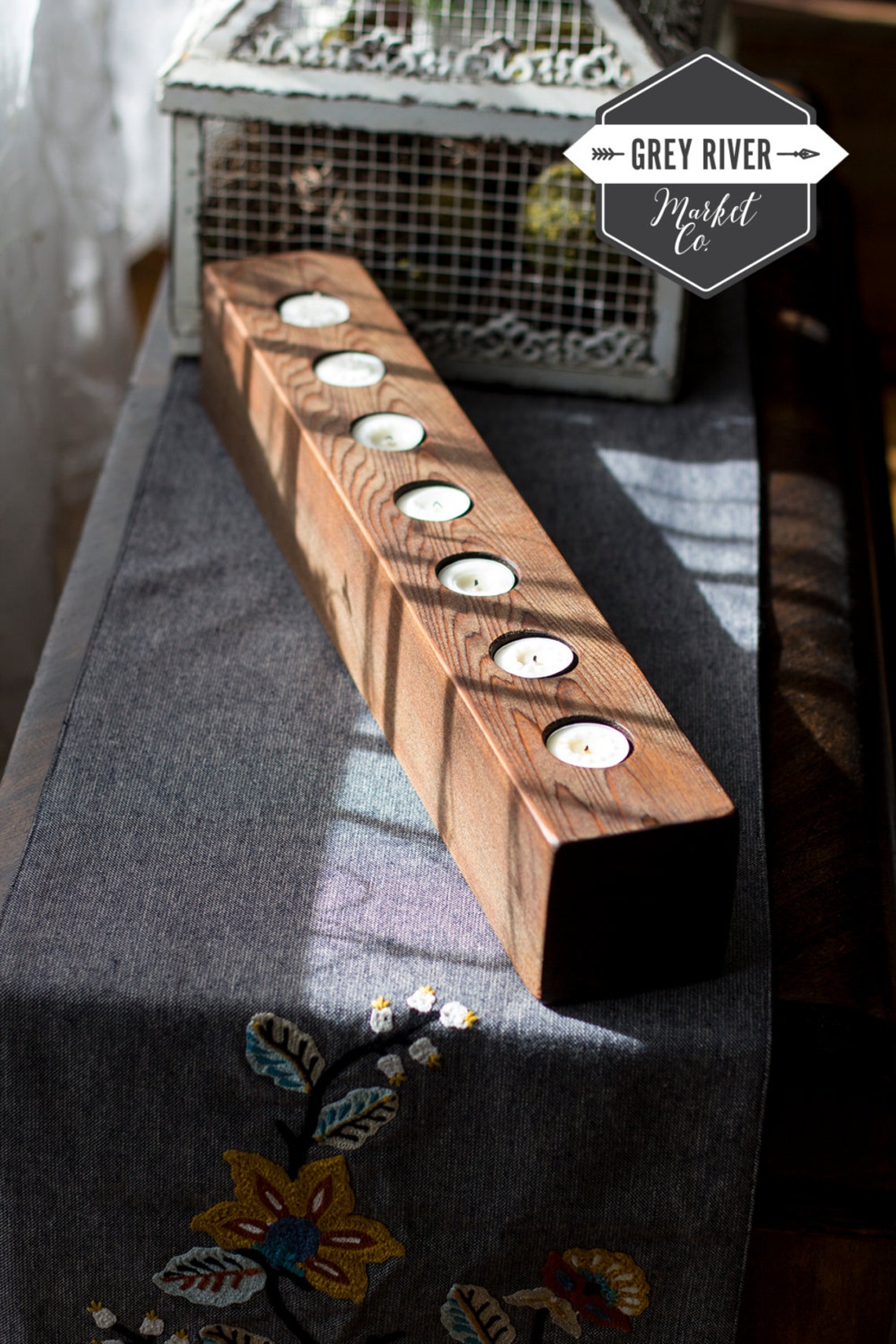 24 Inch Long Wood Candle Holder / Reclaimed Wood / 24 Etsy