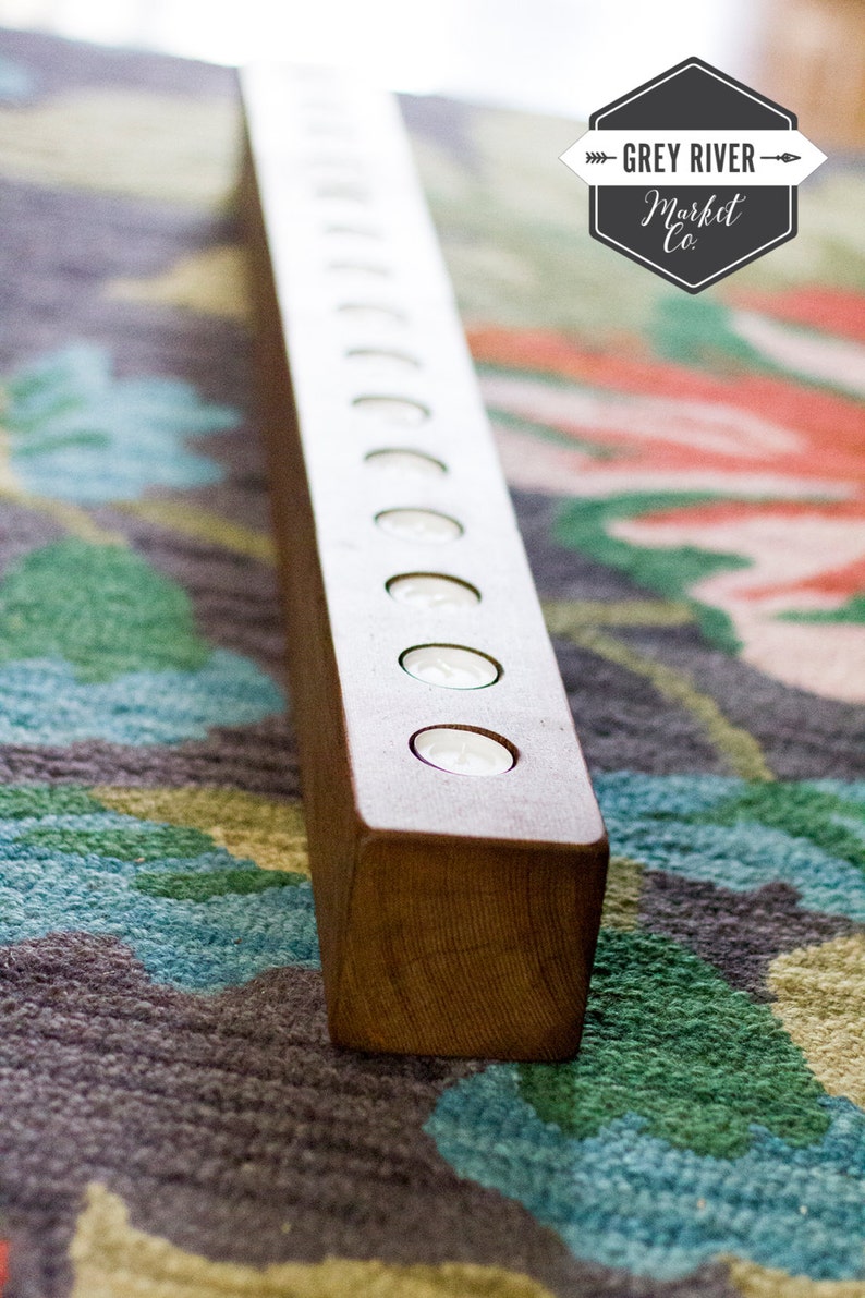 Extra Long Wooden Candle Holder / Reclaimed Wood / 48 Etsy