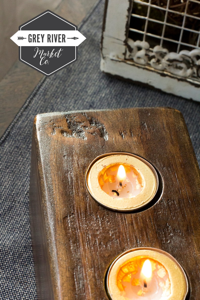 Minimalist Long Wooden Candle Holder 