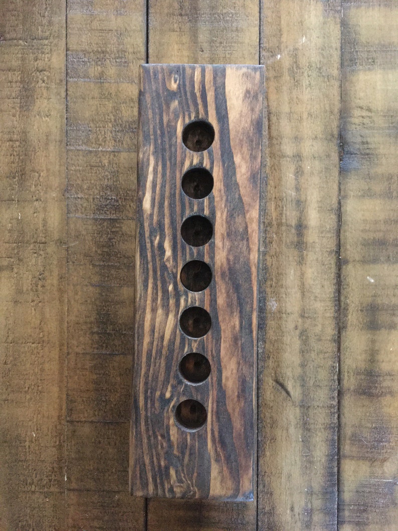 Wood Candle Holder With Seven 7/8 Holes for Taper Candles/Kwanzaa Candle Holder/Kwanzaa Kinara/Christmas Candle Taper Holder 11-12 long image 3