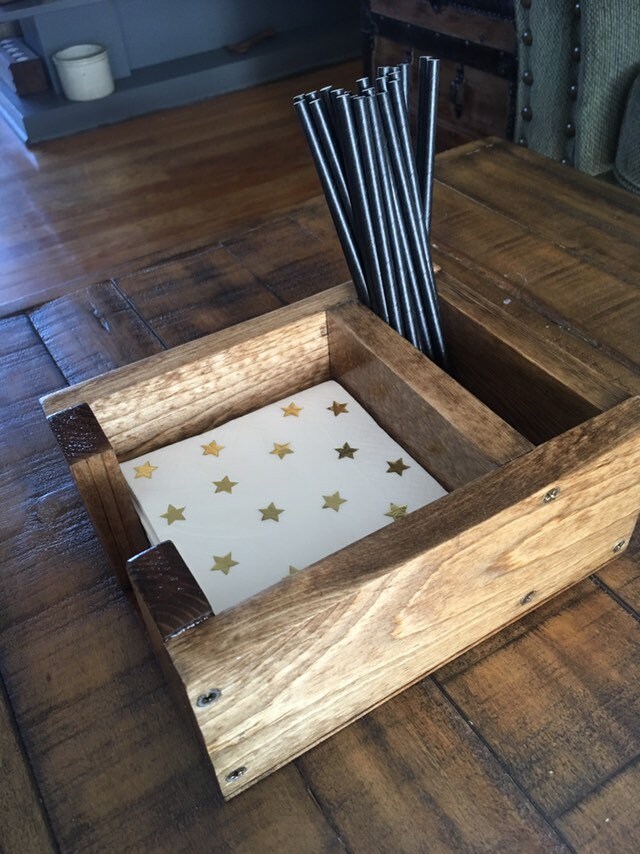 PETITE Bar Caddy / Straw and Napkin Holder / Straw & Napkin Etsy