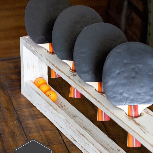 6-Paddle shops Ping Pong Paddle and Ball Rack WALL UNIT / Wall Mount Table Tennis Paddle and Ball Holder for 6 Paddles (34.75
