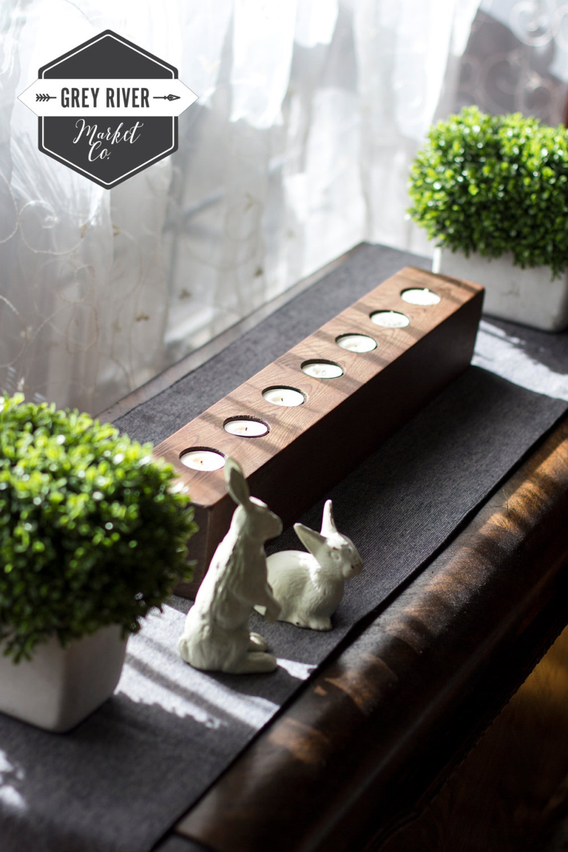 24 Inch Long Wood Candle Holder / Reclaimed Wood / 24 Etsy