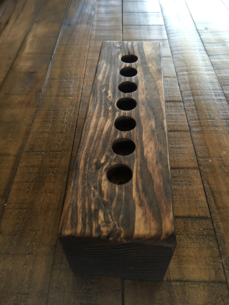 Wood Candle Holder With Seven 7/8 Holes for Taper Candles/Kwanzaa Candle Holder/Kwanzaa Kinara/Christmas Candle Taper Holder 11-12 long image 7