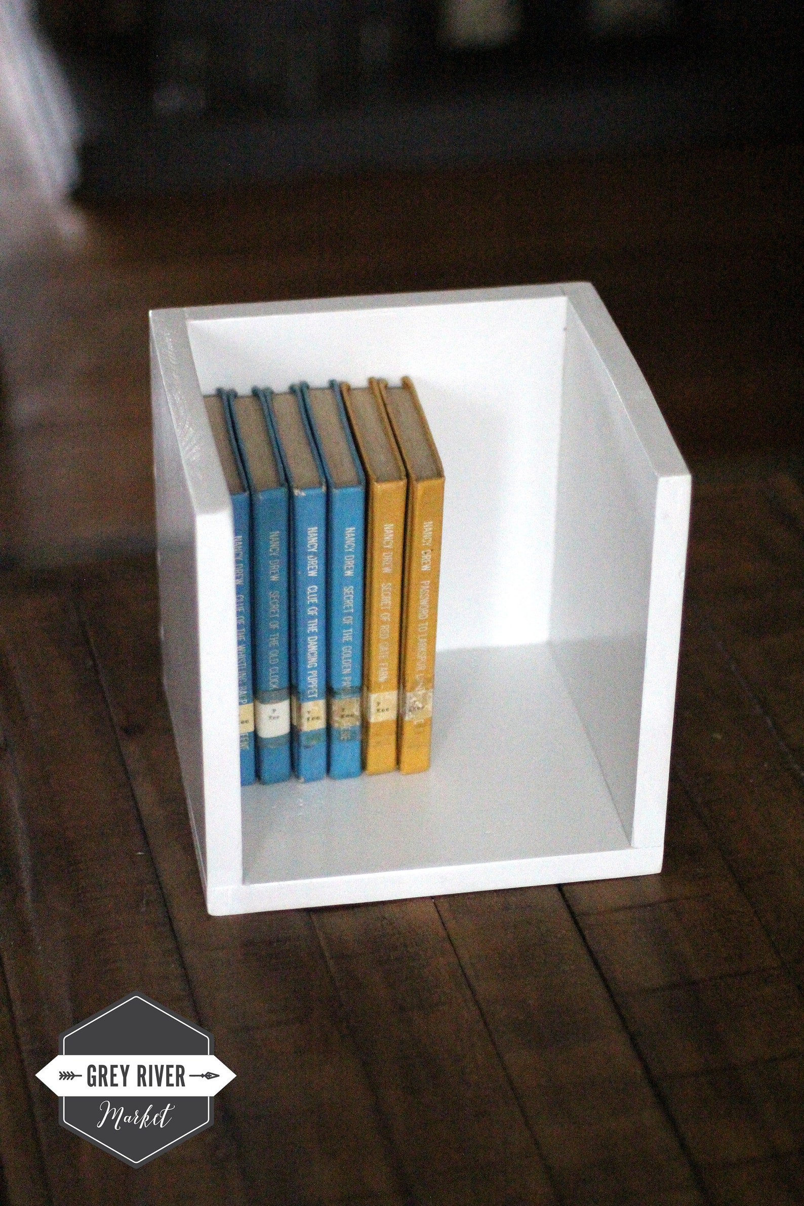 SMALL Bookshelf Box with Optional Rustic Iron Handles Etsy