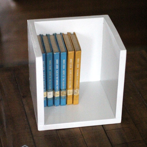 MEDIUM Bookshelf Box With Optional Rustic Iron Handles Etsy