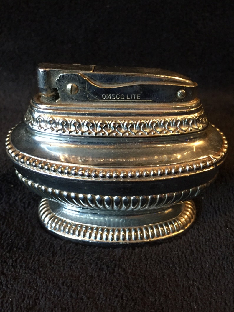 Table Lighter Silver Plated Wick Lighter Omsco Lite Etsy