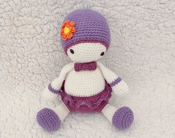 Poupée "Lucile" en crochet, poupée, poupée crochet, doudou, doudou crochet, peluche, fait main, coton, personnalisable, doudou bébé